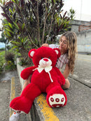 Peluche de oso patas largas rojo 1m