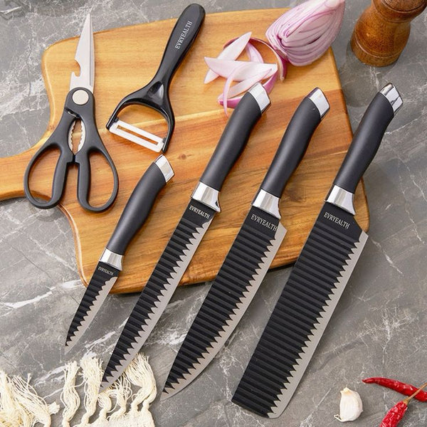 SET DE CUCHILLOS X7 PIEZAS EN ACERO