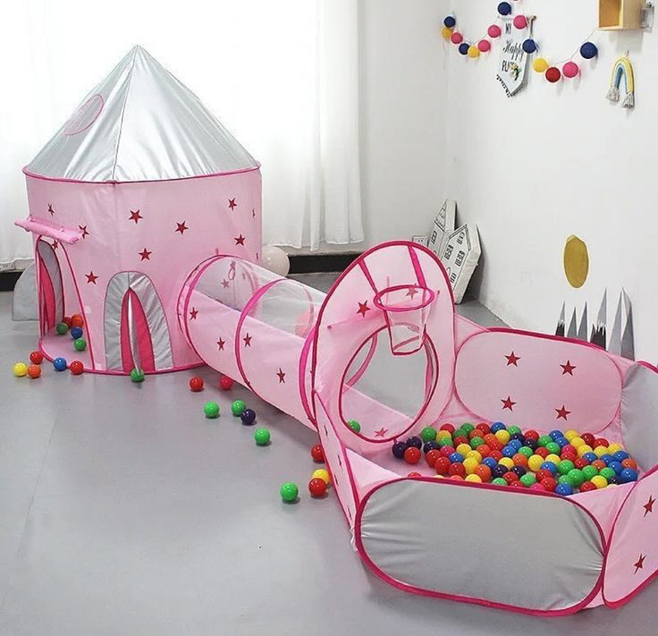 CARPA, TÚNEL Y PISCINA DE PELOTAS 3 EN 1